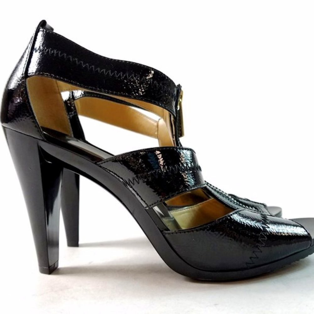 Michael Kors Leather Platform Heels Shoes Sz 9M